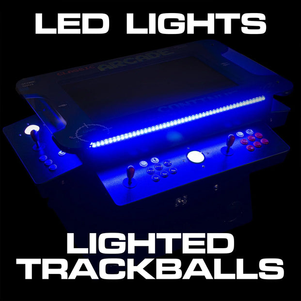 LED Lights 3-Sided Tilt Cocktail Table Arcade Machine