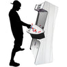 Silhouette playing White wood-grain 4-player Slim Stand-up Arcade Game