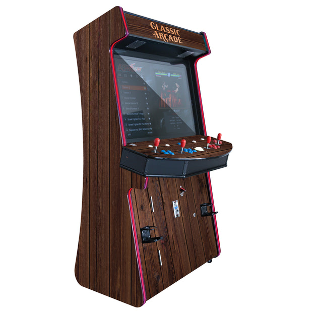 Dark Walnut Wood Grain TR-1 Stand-Up Arcade System
