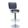 Black Retro Adjustable Bar Stool with Backrest