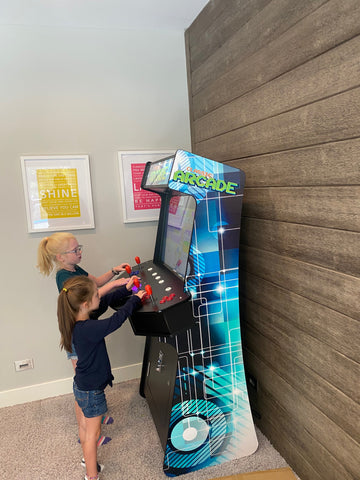 Girls Playing Arcade