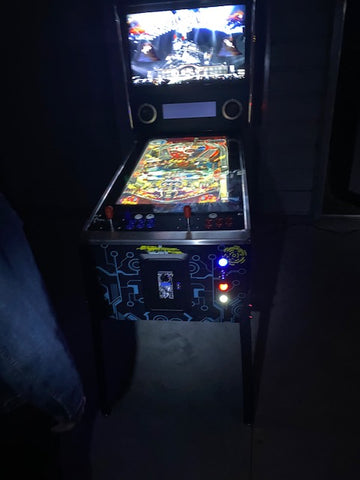 Virtual Pinball Machine Glowing Blue