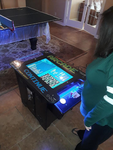 Black "arcade" Cocktail Table Machine With Blue Led Lighting