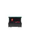 Compact Black Arcade Stick With An Orange Joystick And Three Red Buttons